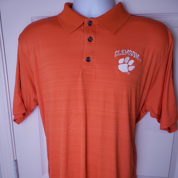 Clemson Tigers Orange Golf Polo Shirt Polyester